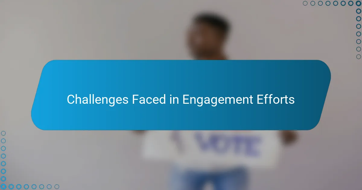 Challenges Faced in Engagement Efforts