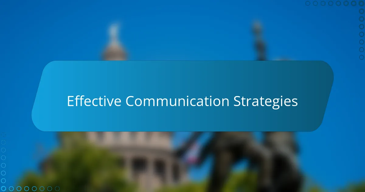 Effective Communication Strategies