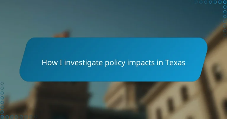 How I investigate policy impacts in Texas