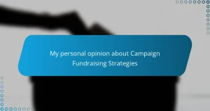 My personal opinion about Campaign Fundraising Strategies