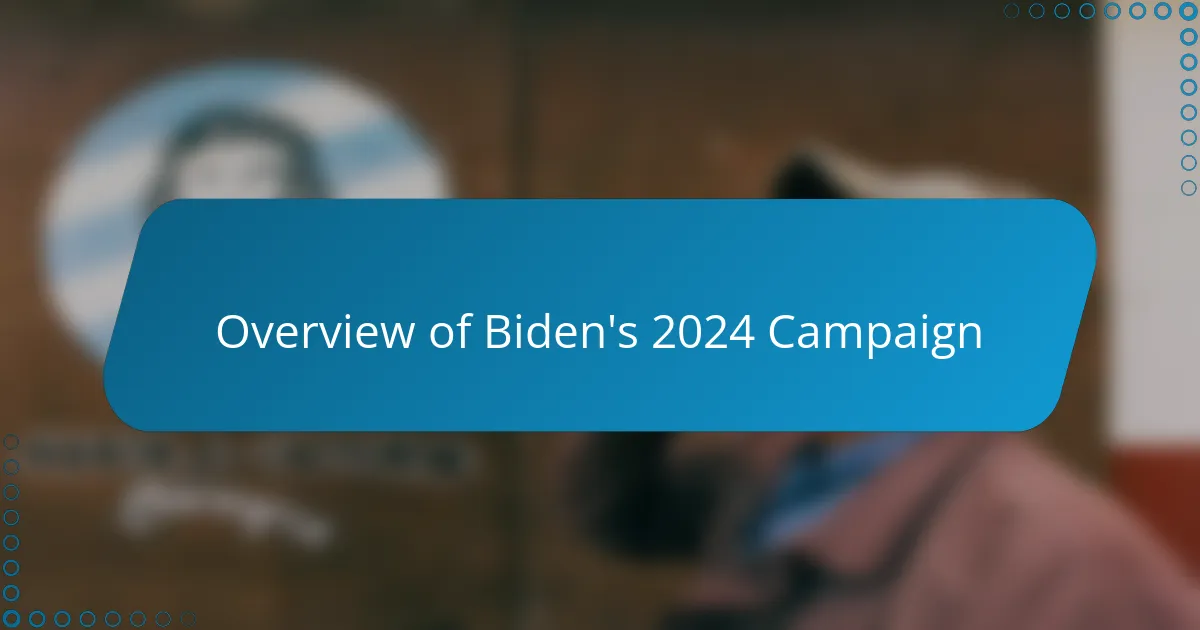Overview of Biden's 2024 Campaign