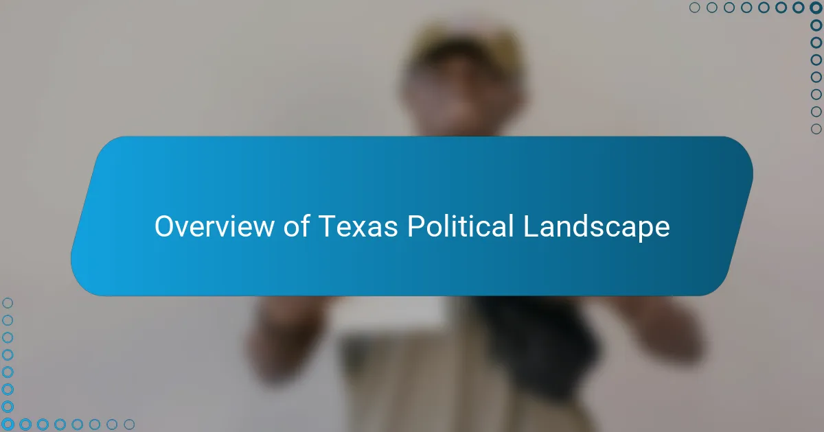 Overview of Texas Political Landscape