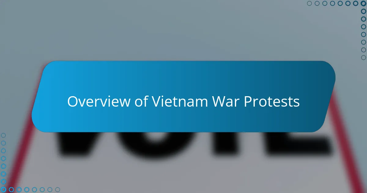 My personal opinion about the Vietnam War Protests