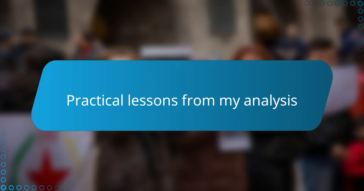 Practical lessons from my analysis
