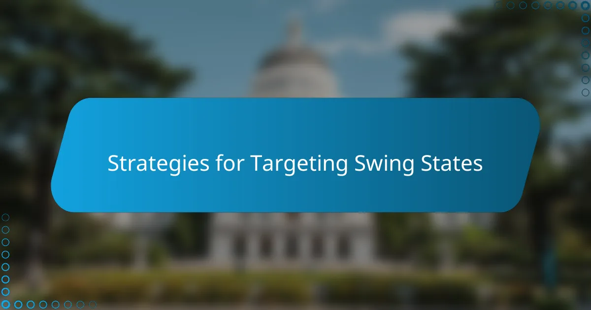My personal opinion about Targeting Swing States