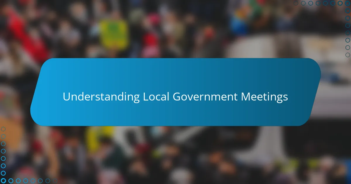 My experience with local government meetings