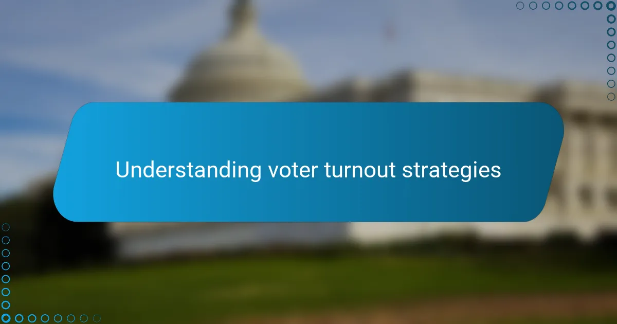 How I assess voter turnout strategies